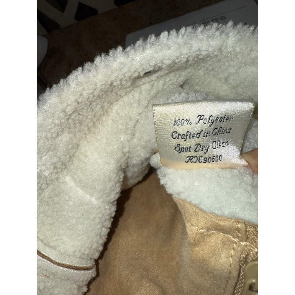 Isabellas Journey Tan Faux Suede Sherpa Trim Crossbody Bag Boho Cabincore Rustic - Picture 8 of 11